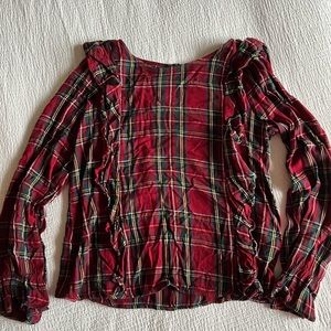 Sanctuary red plaid blouse